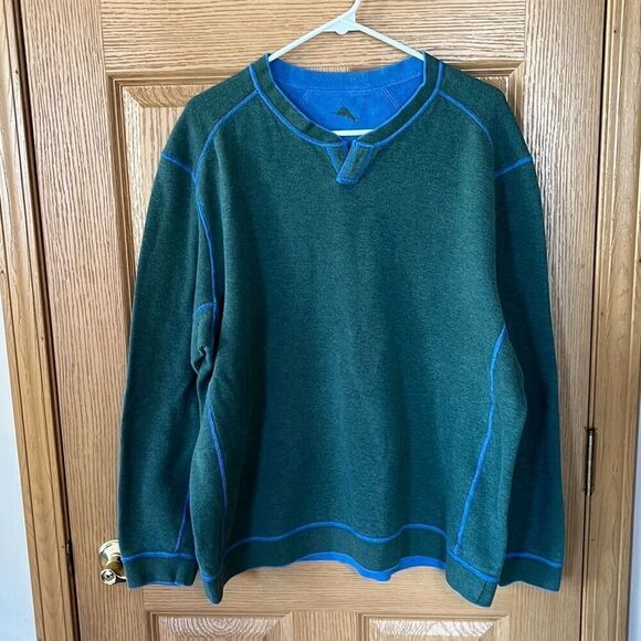 Tommy Bahama Greenish Gray Blue Reservable  Sweatshirt Sweater XL - Picture 1 of 6